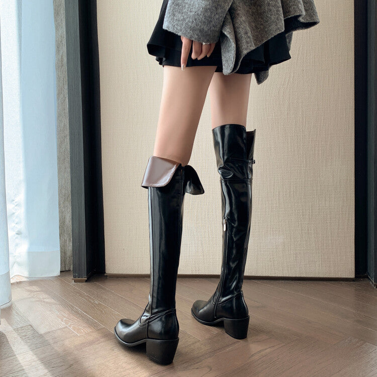 Karin Luna exploded  Three versions exploded Single Fleece Lining Fur Collar Version  Thick Fur Collar Foldable Hot-Selling Full Cowhide Pointed Toe Chunky Heel Classic Style