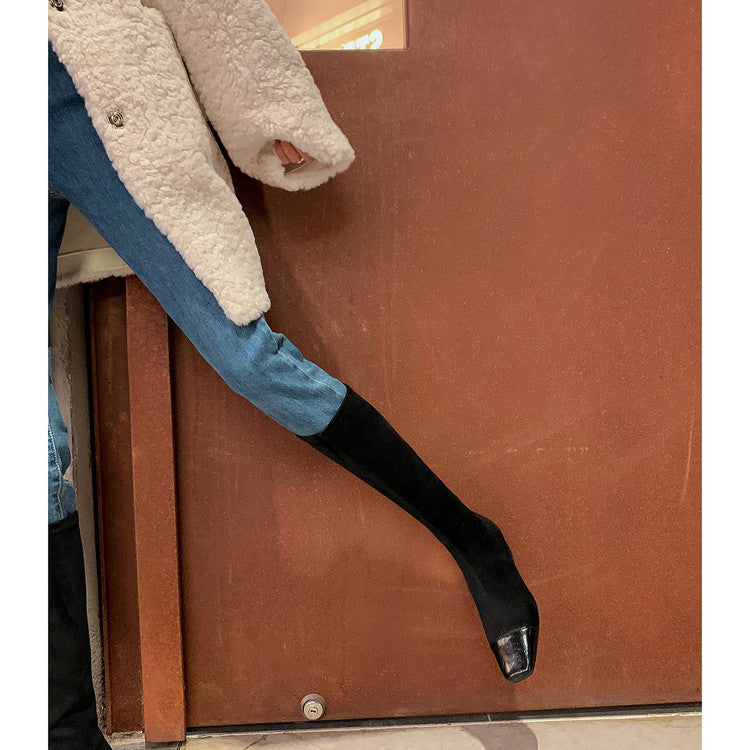 Karin Luna In Stock In Stock Patchwork Long Boots Elegant Versatile