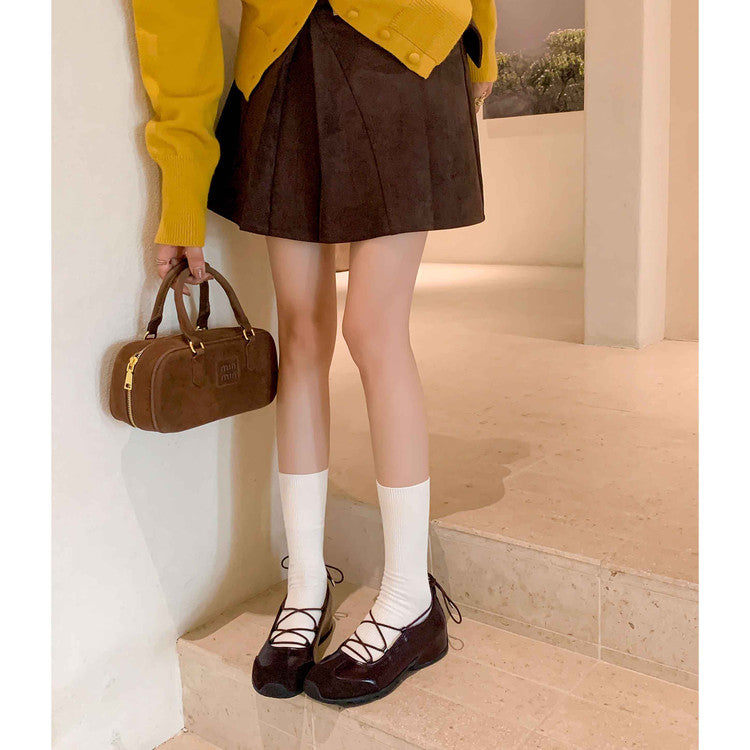 Karin Luna Basic Versatile British Style Casual Lace-up Flats