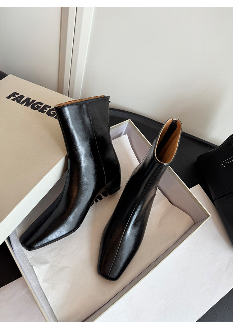 Karin Luna Basic Versatile  Square toe Hot-selling Short Boots