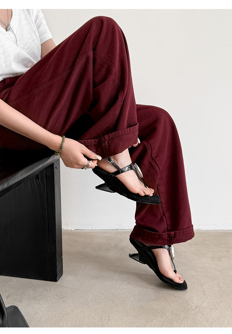 Karin Luna Bestseller Element Square Toe Irregular Heel Super Stable Toe Clip Sandals