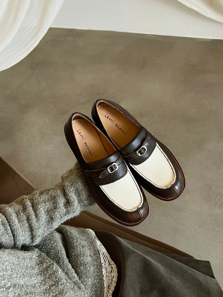 Karin Luna Casual Shoes Series~  In stock Classic color-blocking British style deep-mouth single shoes