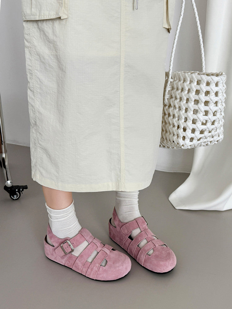 Karin Luna Full Layer Inside and Out~Basic Versatile Perforated Round Toe Birkenstock Shoes