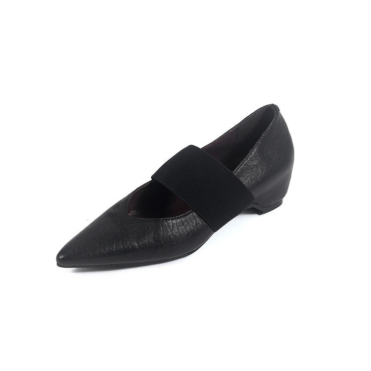 Karin Luna  Popular Pointed Toe Hidden Heel Strap Single Shoes