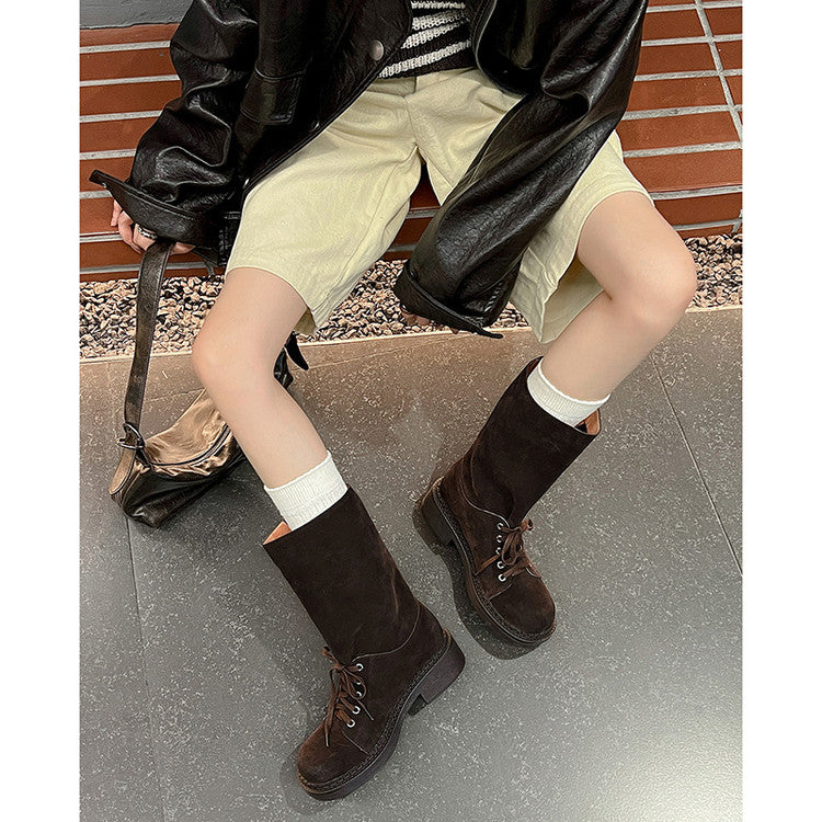 Karin Luna Bestseller Large Tube Thick Sole Martin Boots with Belt Buckle