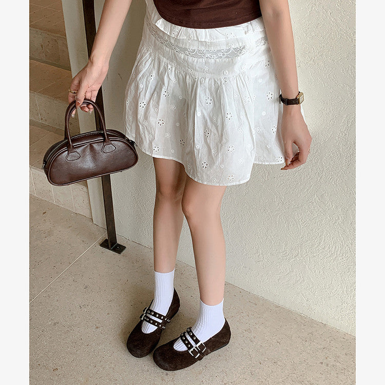 Karin Luna Hot Item Hot Item Punk Style One-Strap Round-Toe Suede Leather Height-Increasing Flats