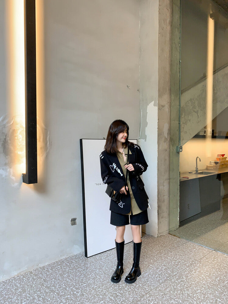 Karin Luna In Stock Spot Goods  Always in stock  Classic Basic Style Round Toe Thick Sole Knight Boots