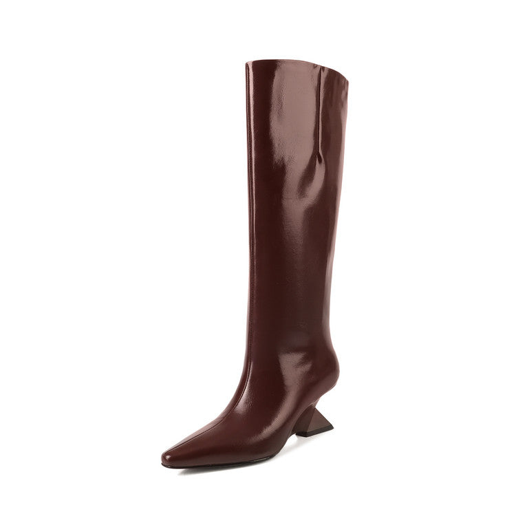 Karin Luna European and American Style Unisex Square-Toed Long Boots