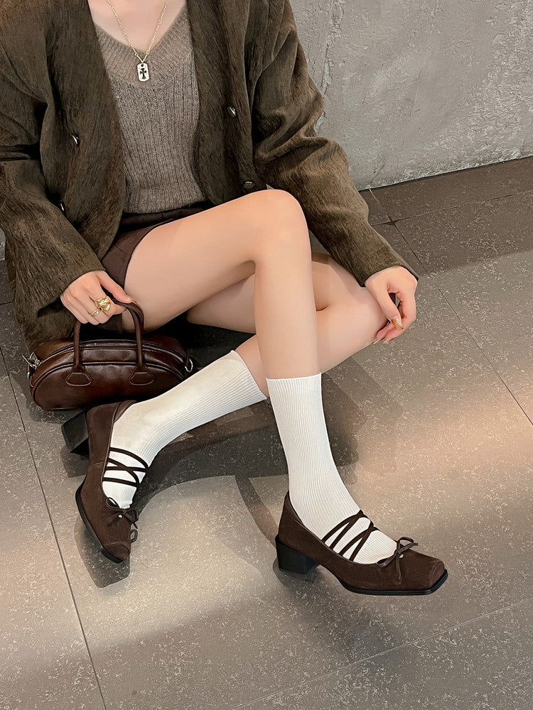 Karin Luna Hot Item Hot Item Xiaohongshu Hot Item  Comes with Bowknot Mary Jane Flats