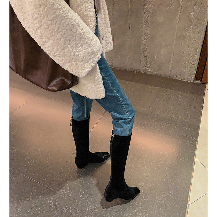 Karin Luna In Stock In Stock Patchwork Long Boots Elegant Versatile