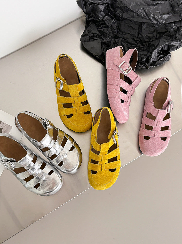 Karin Luna Full Layer Inside and Out~Basic Versatile Perforated Round Toe Birkenstock Shoes