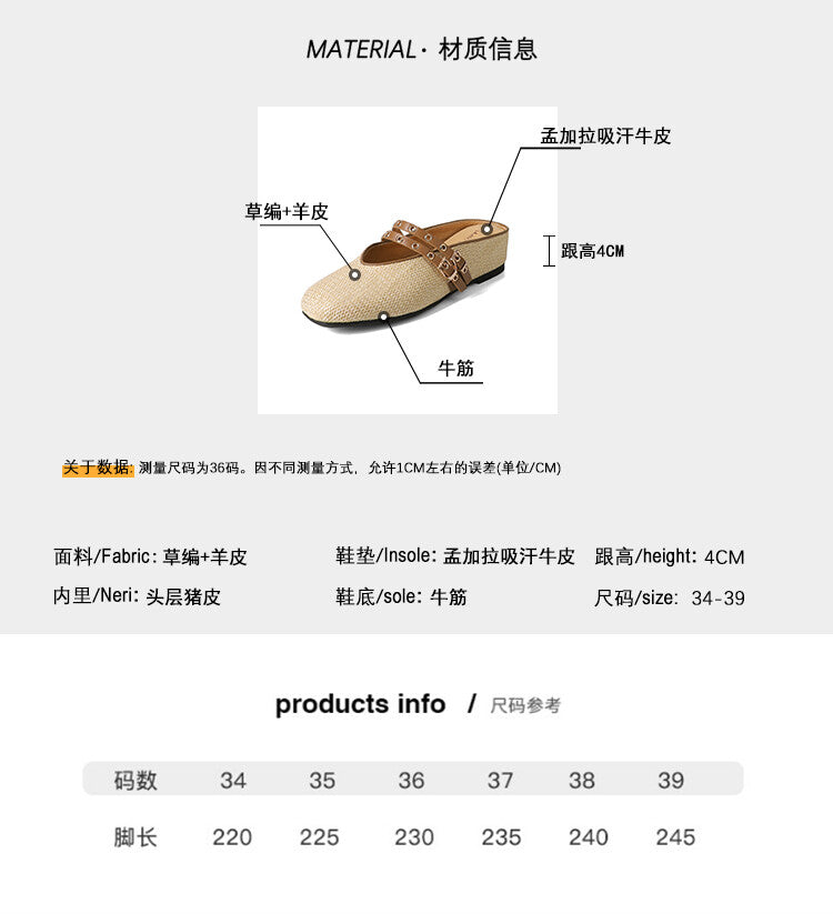 Karin Luna  Closed-Toe Woven Style Height-Increasing Slippers