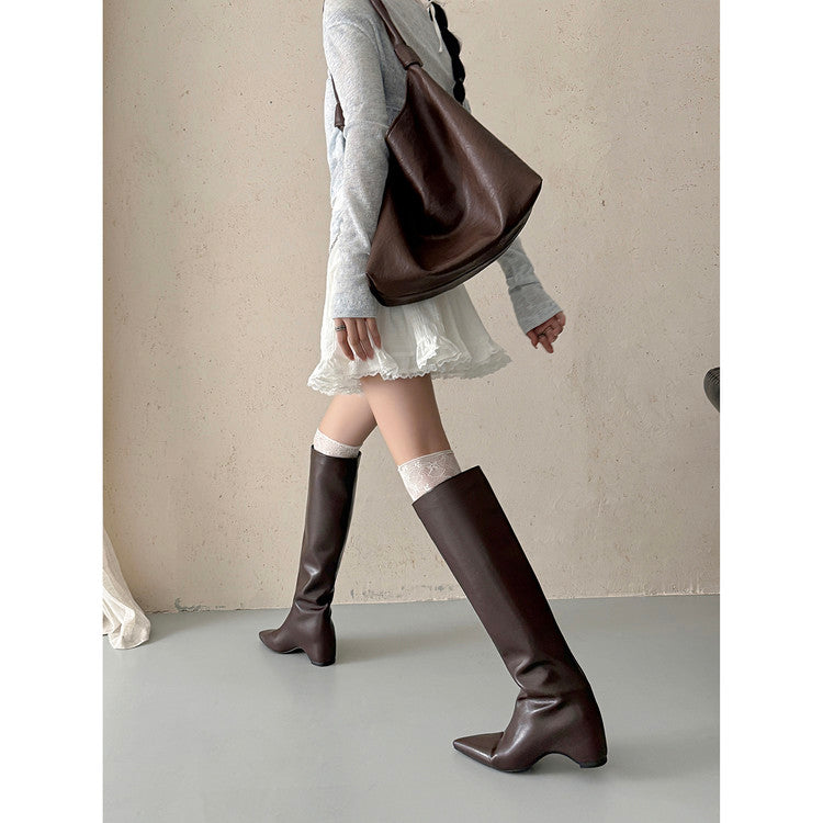 Karin Luna Hot-Selling Internal Height Increase Pointed Toe Straight-Leg Hot-Selling Long Boots