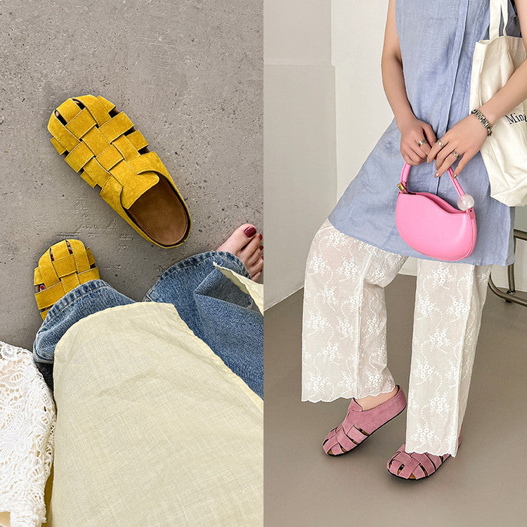 Karin Luna Full Layer Inside and Out~Basic Versatile Perforated Round Toe Birkenstock Slippers