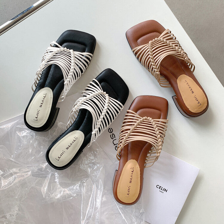 Karin Luna In Stock Spot Goods  Resort Style Handwoven Flat Sole Slippers