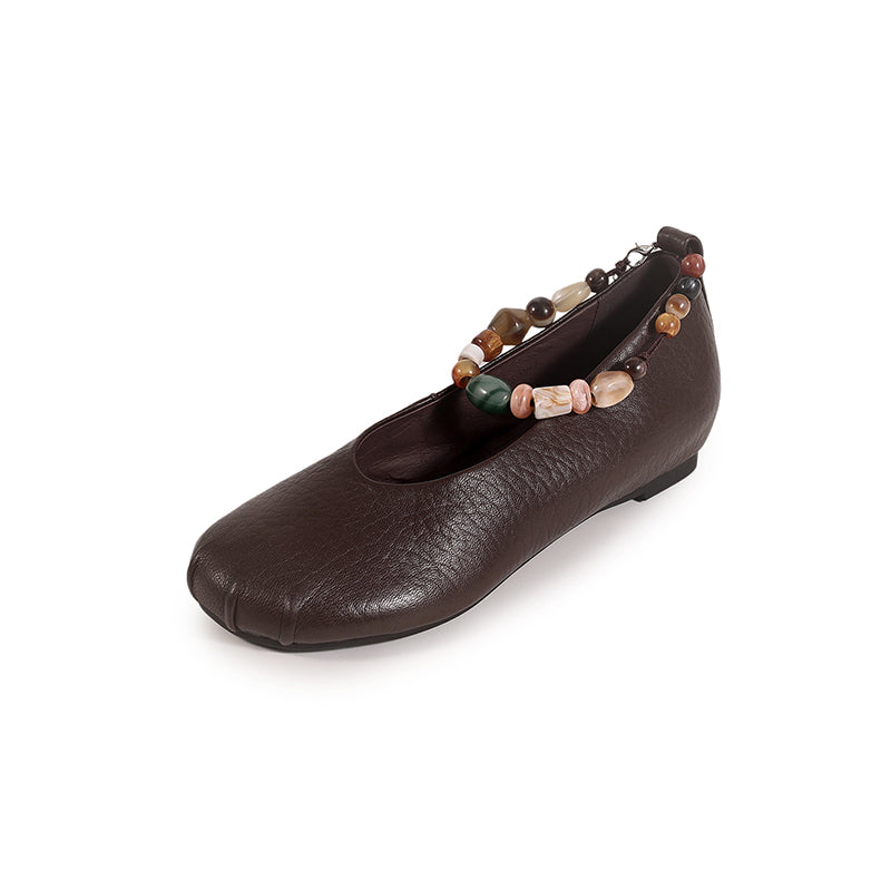 Karin Luna Full Layer Inside and Out~Elephant Pattern Round Toe Hidden Wedge Granny Shoes