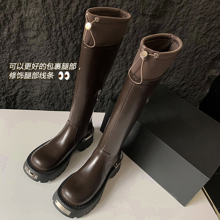 Karin Luna In Stock Spot Goods Thick-soled Casual Versatile Elegant Knight Boots