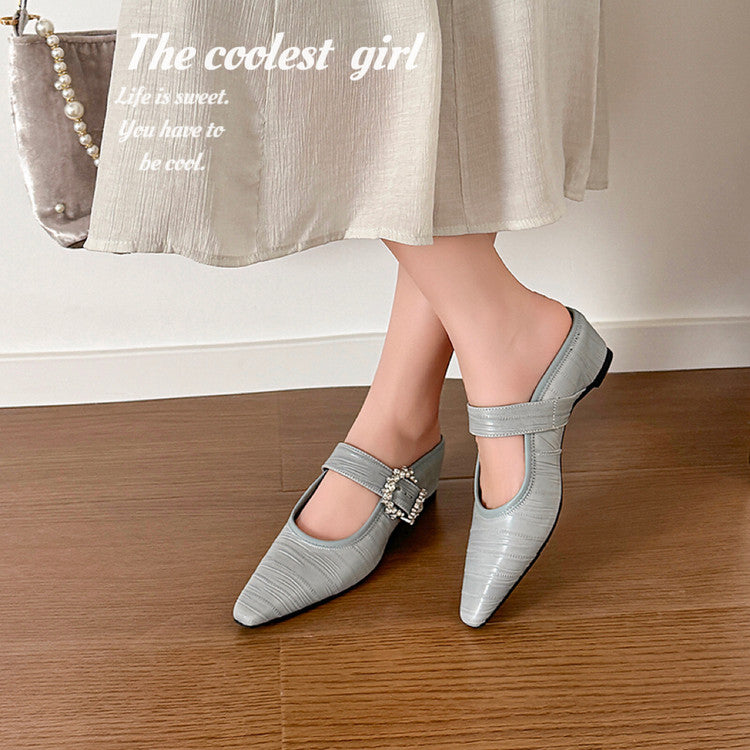 Karin Luna In Stock Spot Goods Full Layer Rhinestone Exquisite Closed-Toe Slippers