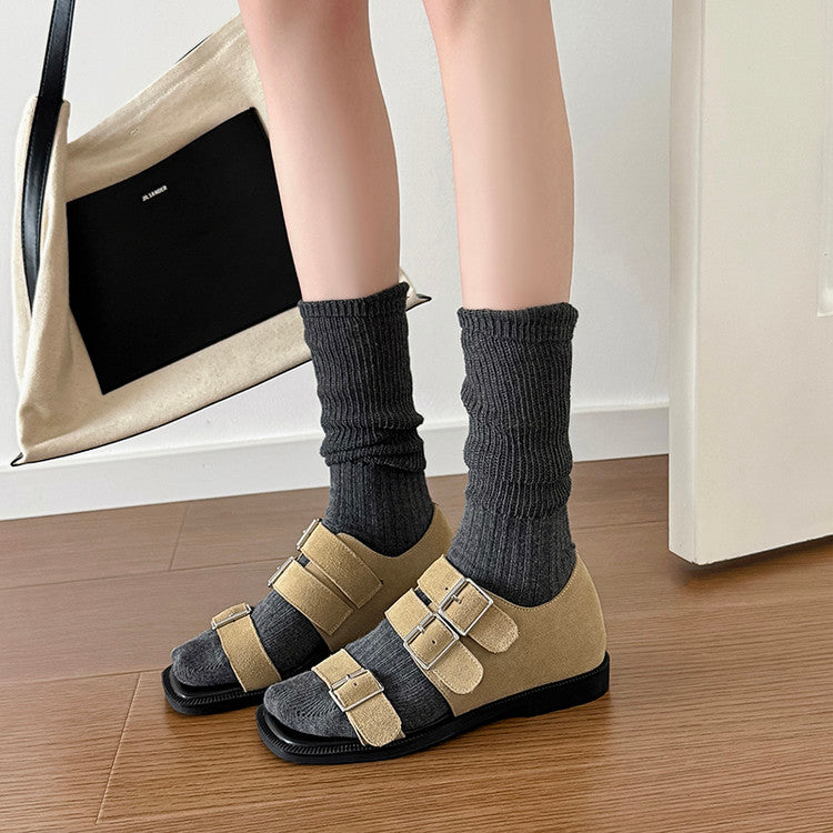 Karin Luna In Stock Spot Goods   Casual Belt Buckle Thick-soled Versatile Sandals