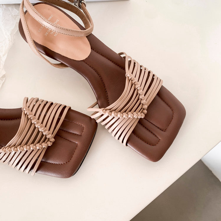Karin Luna Data Hot Item  Comes with data plan included Hand-woven Square Toe Sofa Insoles Irregular Heel Sandals