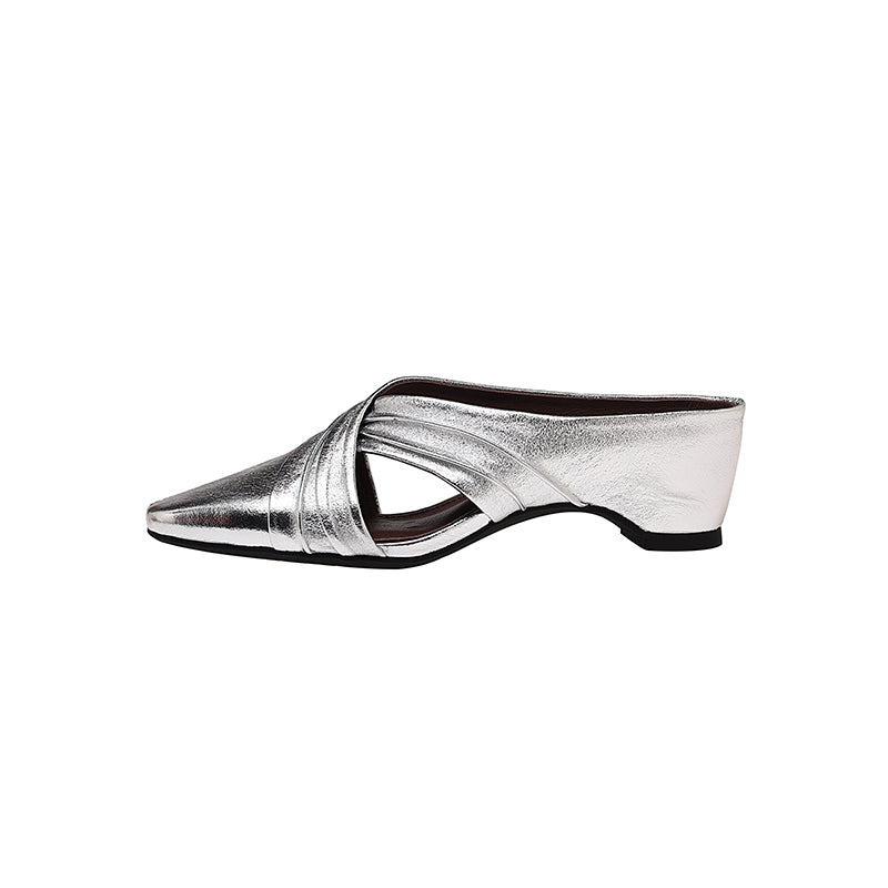 Karin Luna In Stock In Stock Basic Elegant Fairy Style Small Square Toe Sheepskin Slippers