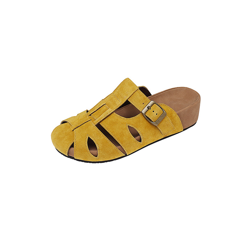 Karin Luna Full Layer Inside and Out~Basic Versatile Perforated Round Toe Birkenstock Slippers