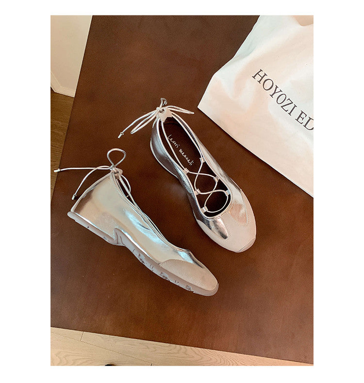 Karin Luna Basic Versatile British Style Casual Lace-up Flats