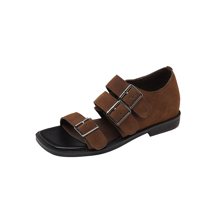 Karin Luna In Stock Spot Goods   Casual Belt Buckle Thick-soled Versatile Sandals