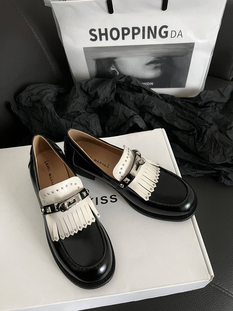 Karin Luna Casual Shoes Series~ Spot Goods Spot Goods Hot-selling Tassel Element Small Gold Buckle Single Shoes