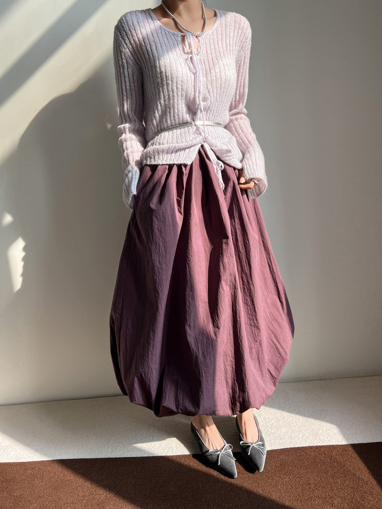 Karin Luna In Stock In Stock Retro Velvet Pointed Toe Bowknot Single Shoes