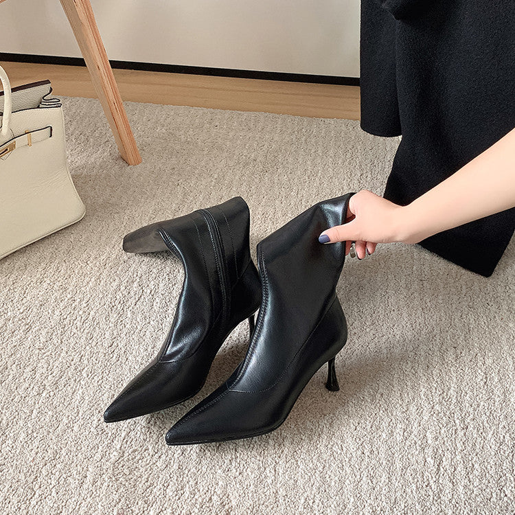 Karin Luna Elegant Style v Pointed Toe Stiletto Long Boots