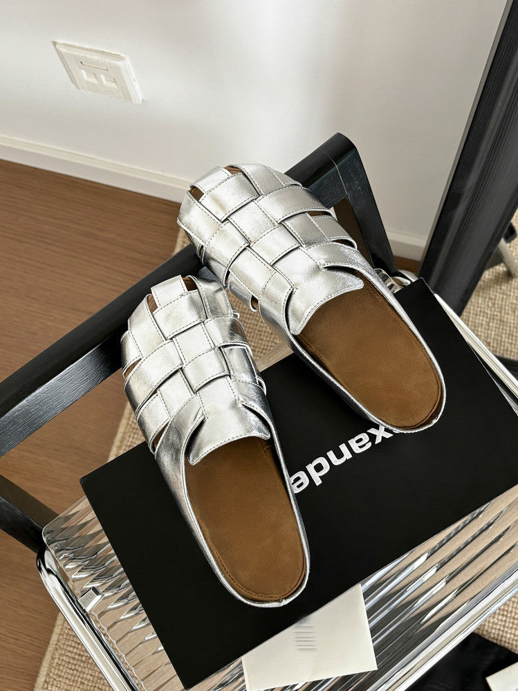 Karin Luna Full Layer Inside and Out~Basic Versatile Perforated Round Toe Birkenstock Slippers