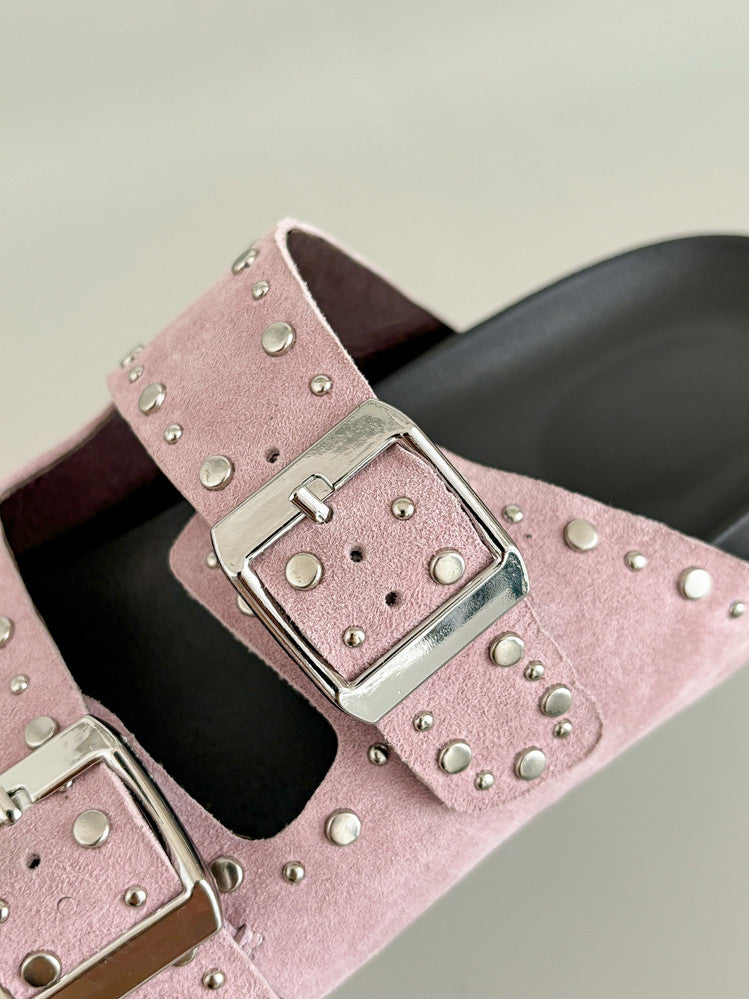 Karin Luna In Stock Spot Goods Casual Thick-Soled Belt Buckle Slippers