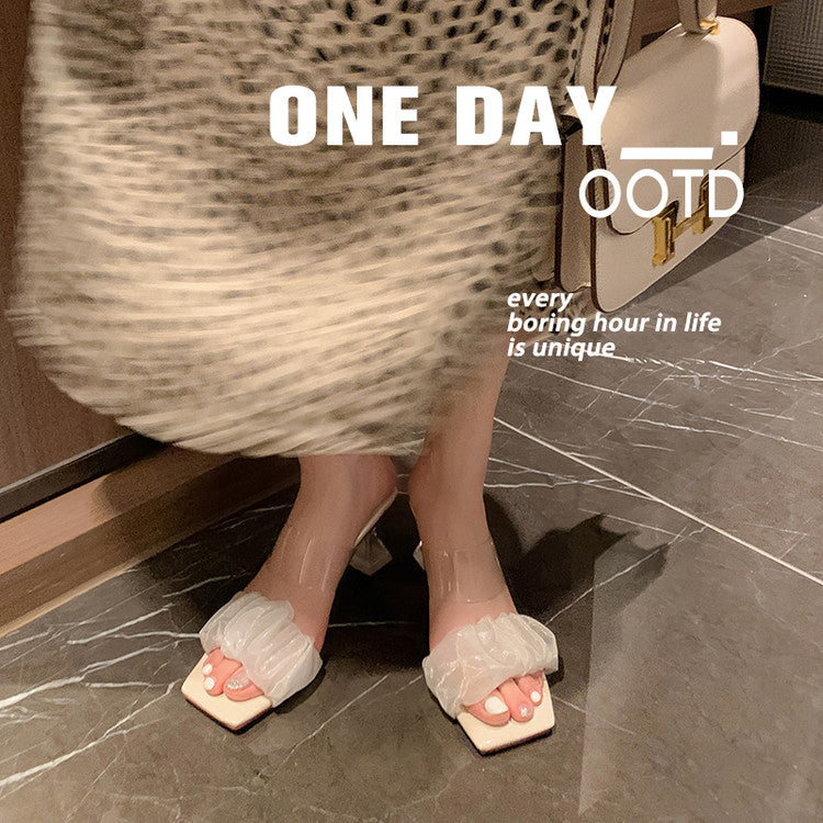 Karin Luna In Stock Spot Goods The feeling of summer Breathable Organza Elegant Slippers