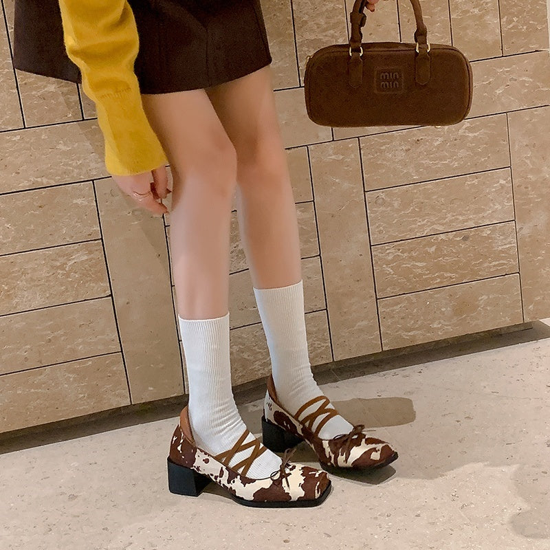 Karin Luna Hot Item Hot Item Xiaohongshu Hot Item  Comes with Bowknot Mary Jane Flats