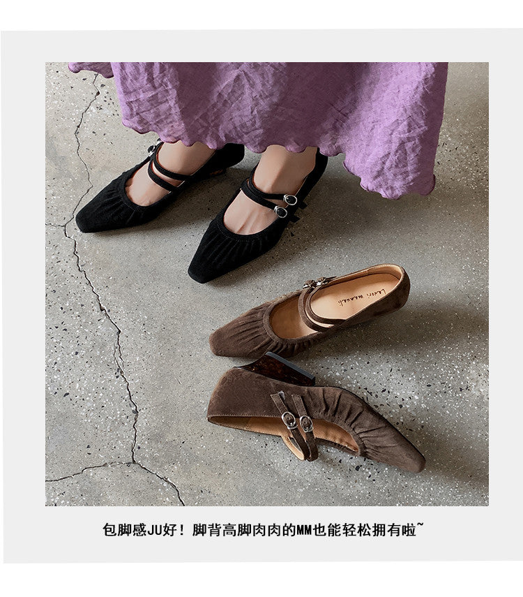 Karin Luna Full Leather Inside and Out Popular Element Amber Heel Elegant French Style Single Shoes