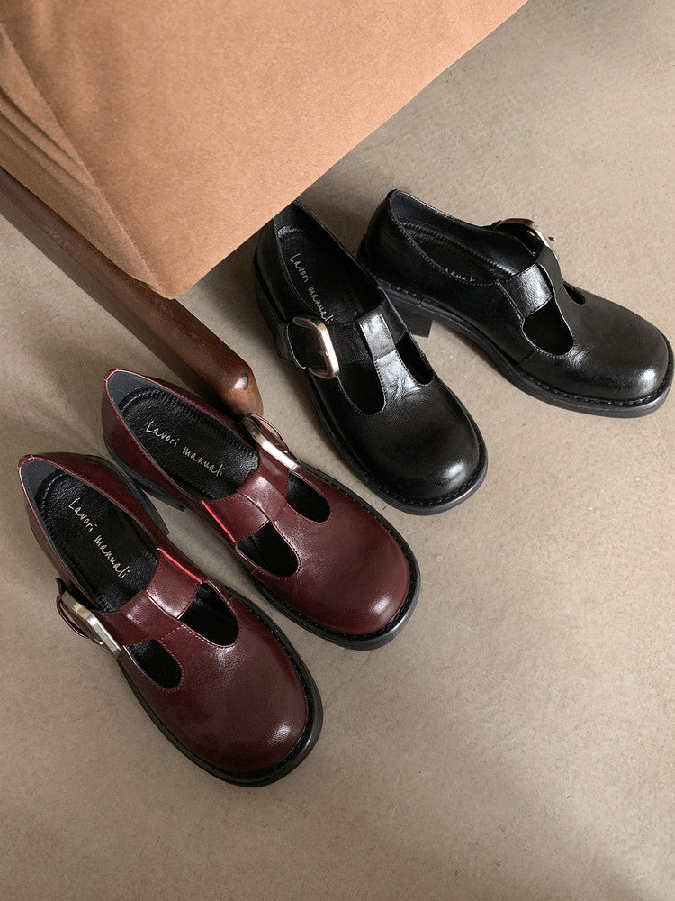 Karin Luna In Stock Spot Goods round Head t Round Toe British Style Single Shoes