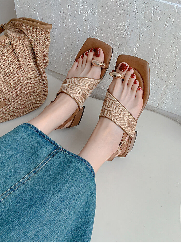 Karin Luna Hot Item Hot Item Spot Goods Featured Bestsellers Holiday Style Woven Sofa Sandals