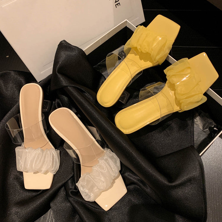 Karin Luna In Stock Spot Goods The feeling of summer Breathable Organza Elegant Slippers