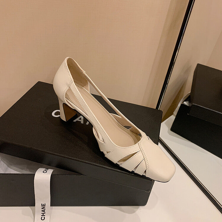 Karin Luna Hot-Selling Retro Big Item Big Goods Available for sale all seasons French-style Hollow Out Single Shoes Full leather inside and out