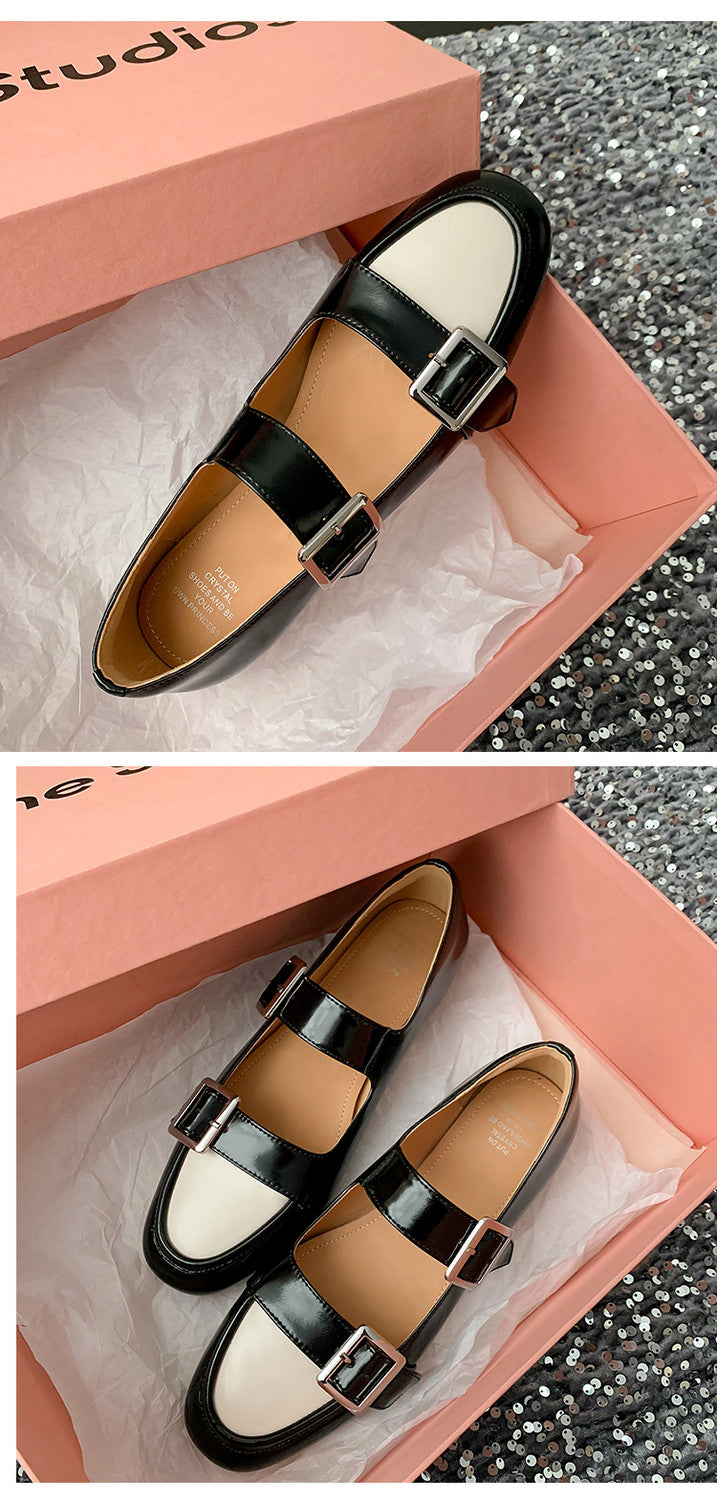 Karin Luna In Stock Spot Goods One-Strap Height-Increasing Belt Buckle Single Shoes