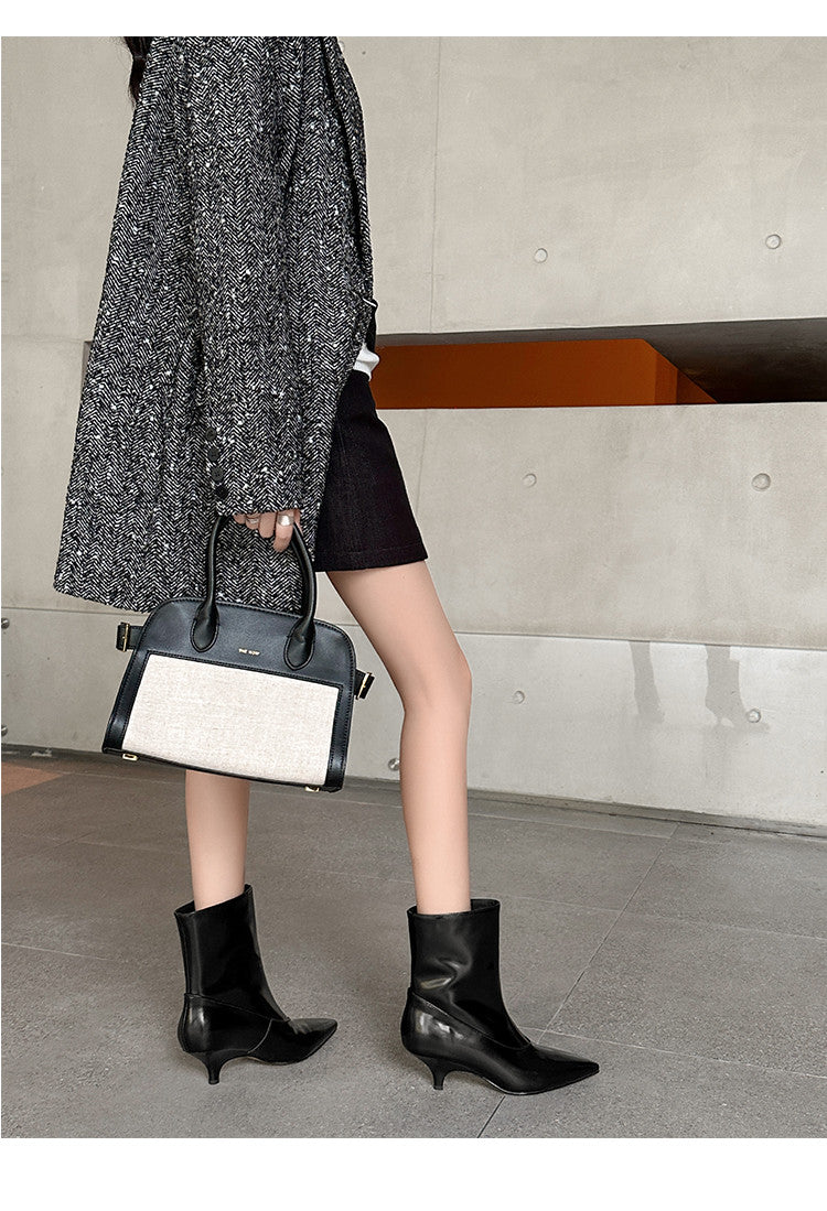 Karin Luna In Stock  Spot Goods Elegant kitten heel pointed toe trendy ankle boots