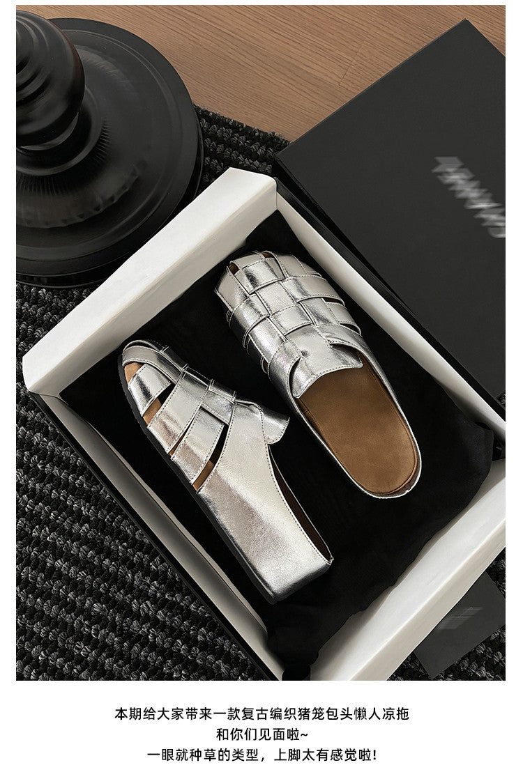Karin Luna Full Layer Inside and Out~Basic Versatile Perforated Round Toe Birkenstock Slippers