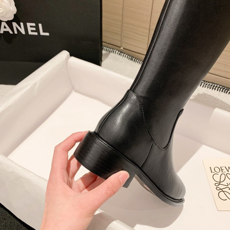 Karin Luna Internet Celebrity Photo  Best-selling in stock Full Leather Basic Long Boots  Winter Essential Combat Boots