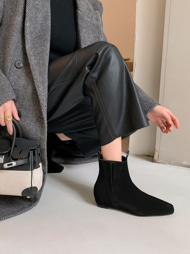 Karin Luna Design Edition Square Toe Hidden Heel Ankle Boots