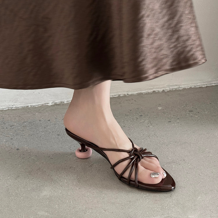 Karin Luna In Stock In Stock  In Stock Round Toe Cross Hollow Round Toe Stiletto Slippers