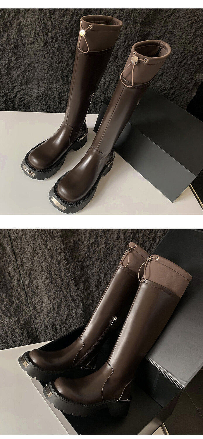Karin Luna High Volume Bestseller  Comes with data plan included Front Metal Patch Drawstring design Full Cowhide Long Boots