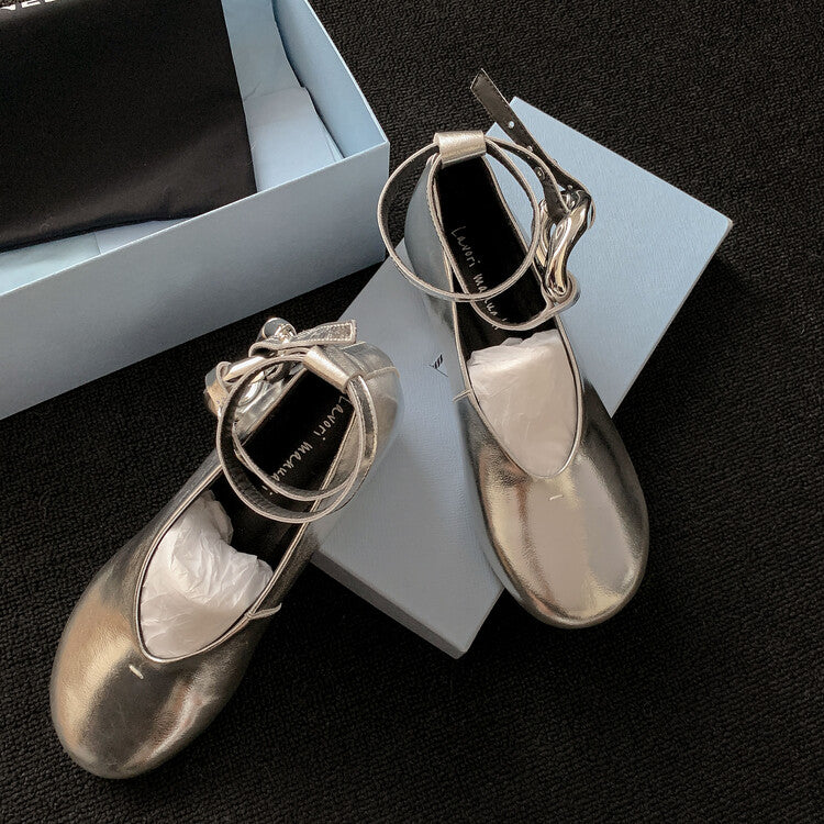 Karin Luna In Stock Large Stock Main Promotion  Two-Way Wear Height-Increasing Retro Gold Buckle Mary Jane Shoes