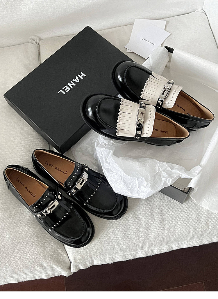 Karin Luna Casual Shoes Series~ Spot Goods Spot Goods Hot-selling Tassel Element Small Gold Buckle Single Shoes