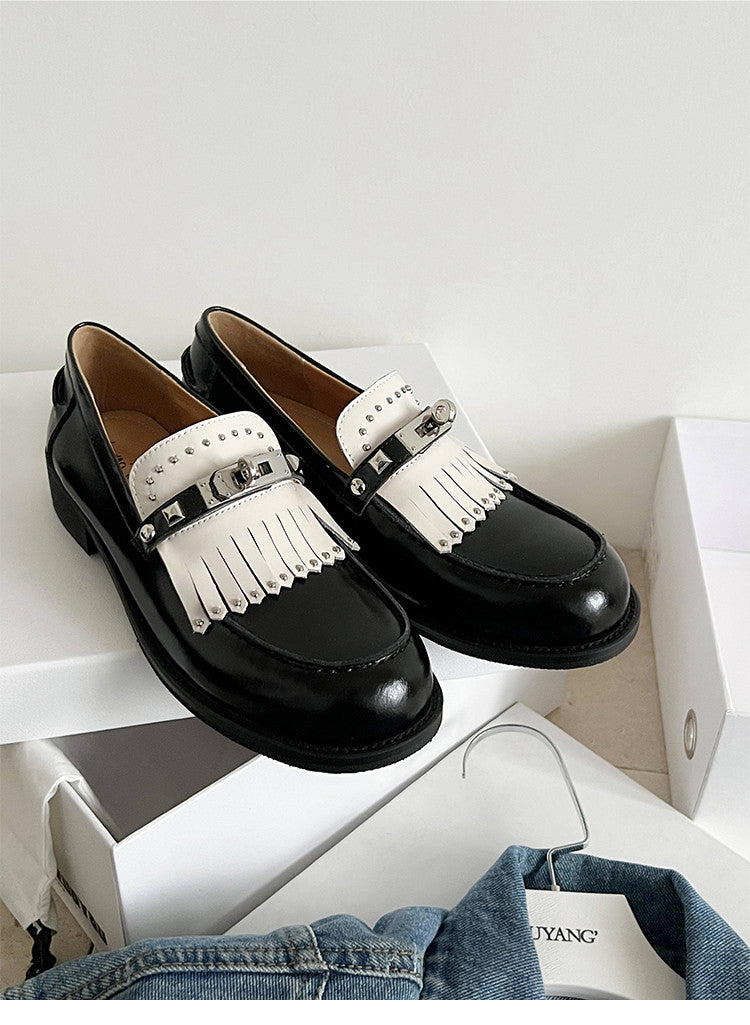 Karin Luna Casual Shoes Series~ Spot Goods Spot Goods Hot-selling Tassel Element Small Gold Buckle Single Shoes